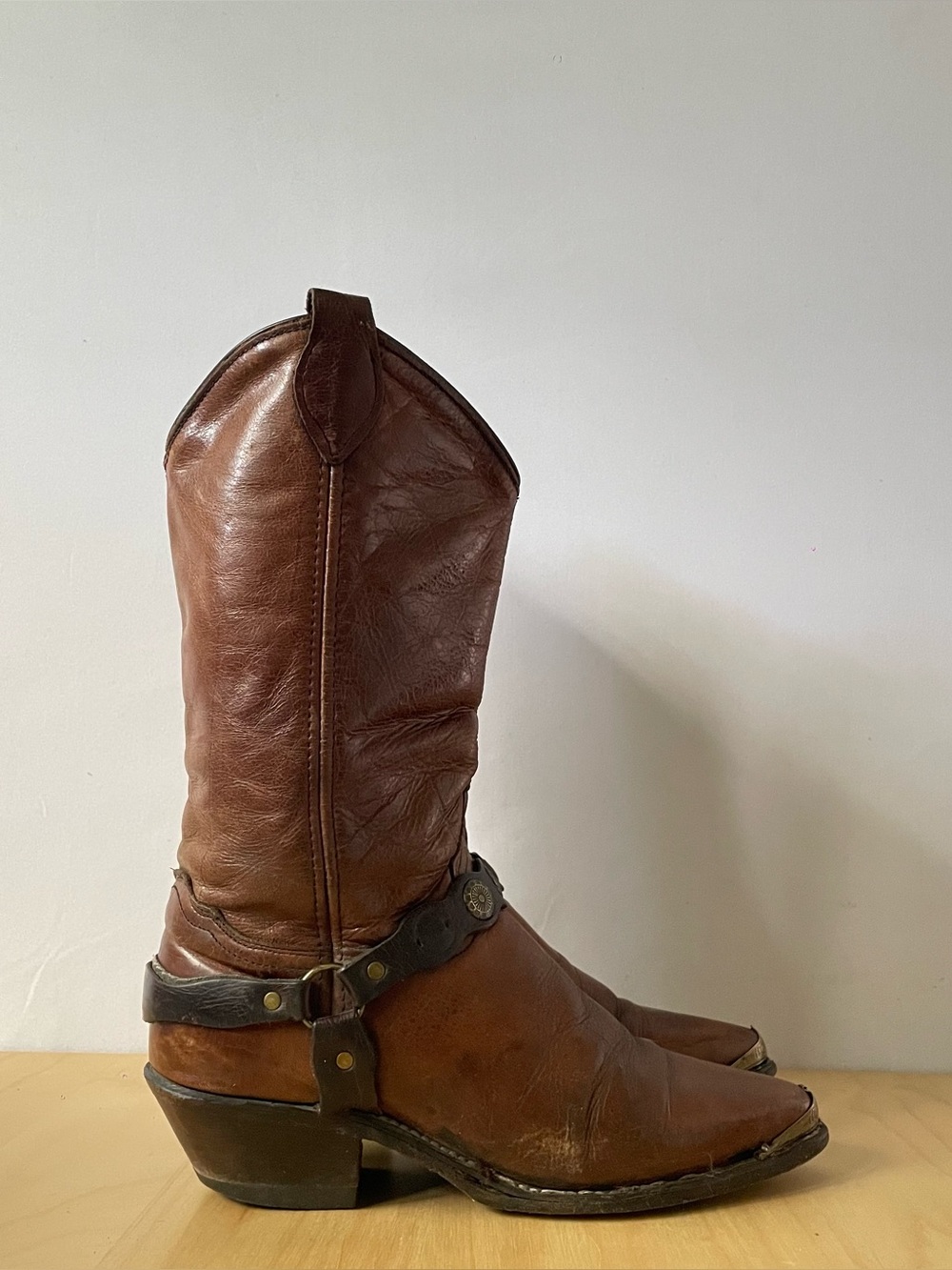 Brown Leather Western Heeled Boot